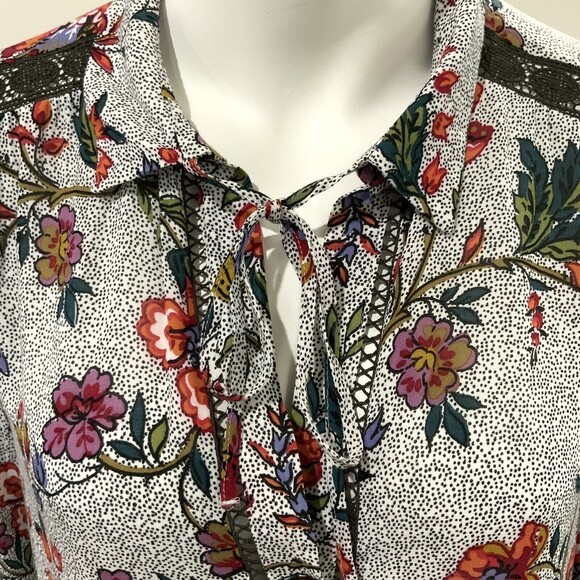 Maeve By Anthropologie Top Women Size 4 Multicolor Janie Flounce Ruffle Hemline - Picture 4 of 14